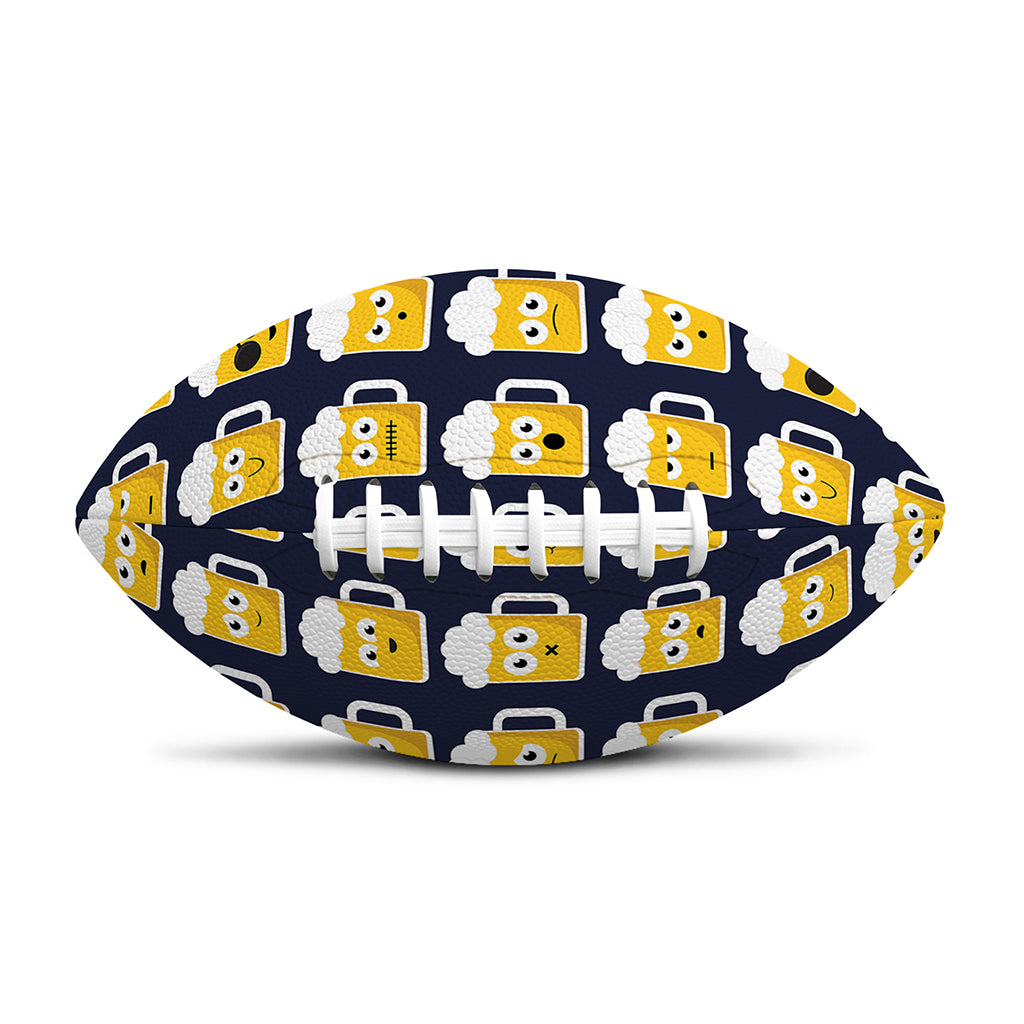 Beer Emoji Pattern Print Rugby Ball