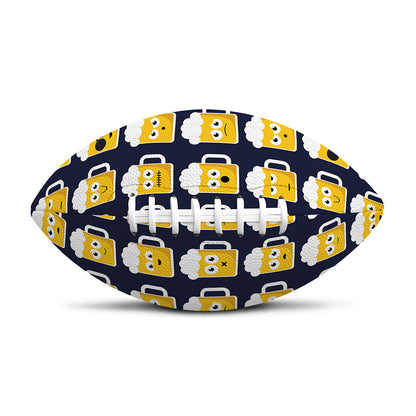 Beer Emoji Pattern Print Rugby Ball