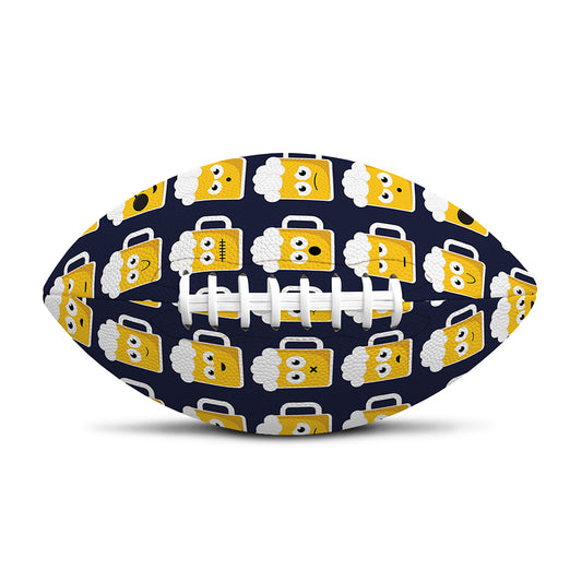 Beer Emoji Pattern Print Rugby Ball