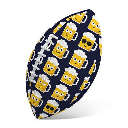 Beer Emoji Pattern Print Rugby Ball