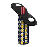 Beer Emoji Pattern Print Single Neoprene Wine Tote