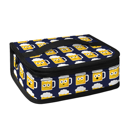Beer Emoji Pattern Print Small Lunch Bag
