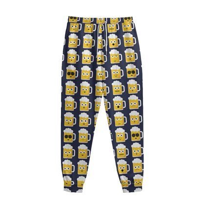 Beer Emoji Pattern Print Sweatpants