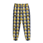 Beer Emoji Pattern Print Sweatpants