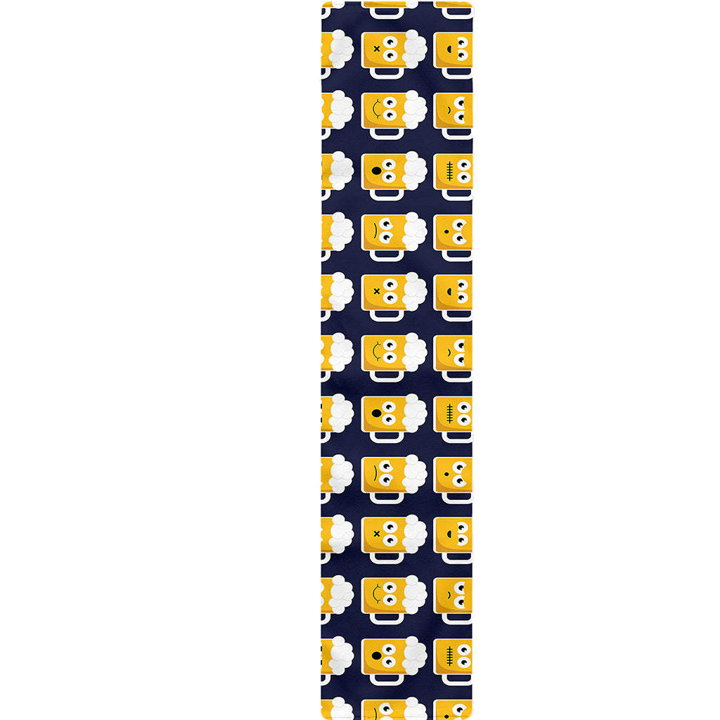 Beer Emoji Pattern Print Table Runner