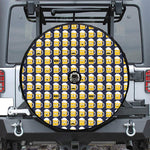 Beer Emoji Pattern Print Tire Cover With Camera Hole