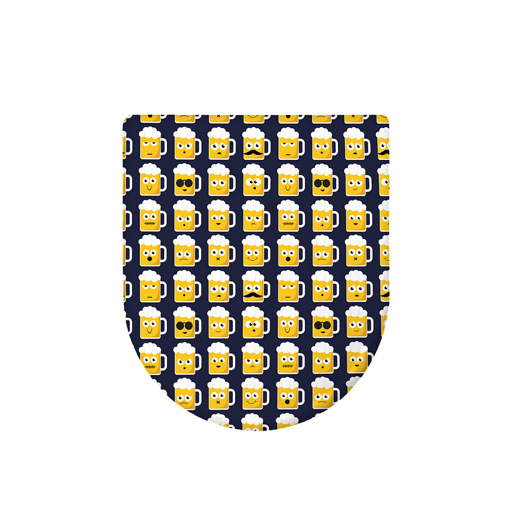 Beer Emoji Pattern Print Toilet Lid Cover