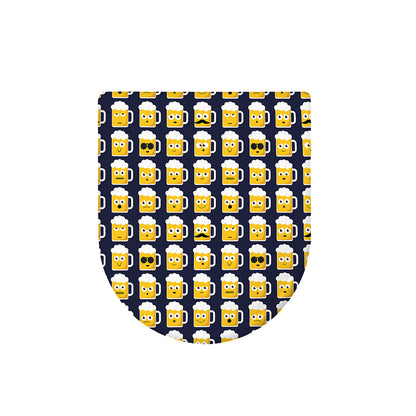 Beer Emoji Pattern Print Toilet Lid Cover
