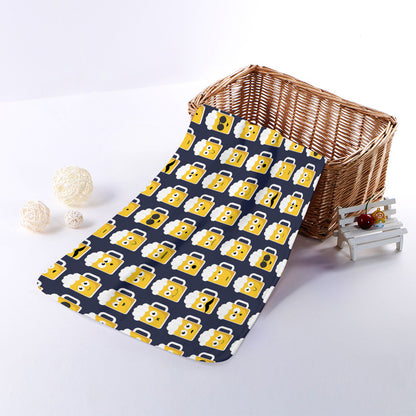 Beer Emoji Pattern Print Towel