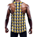 Beer Emoji Pattern Print Training Tank Top