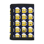 Beer Emoji Pattern Print Trifold Wallet