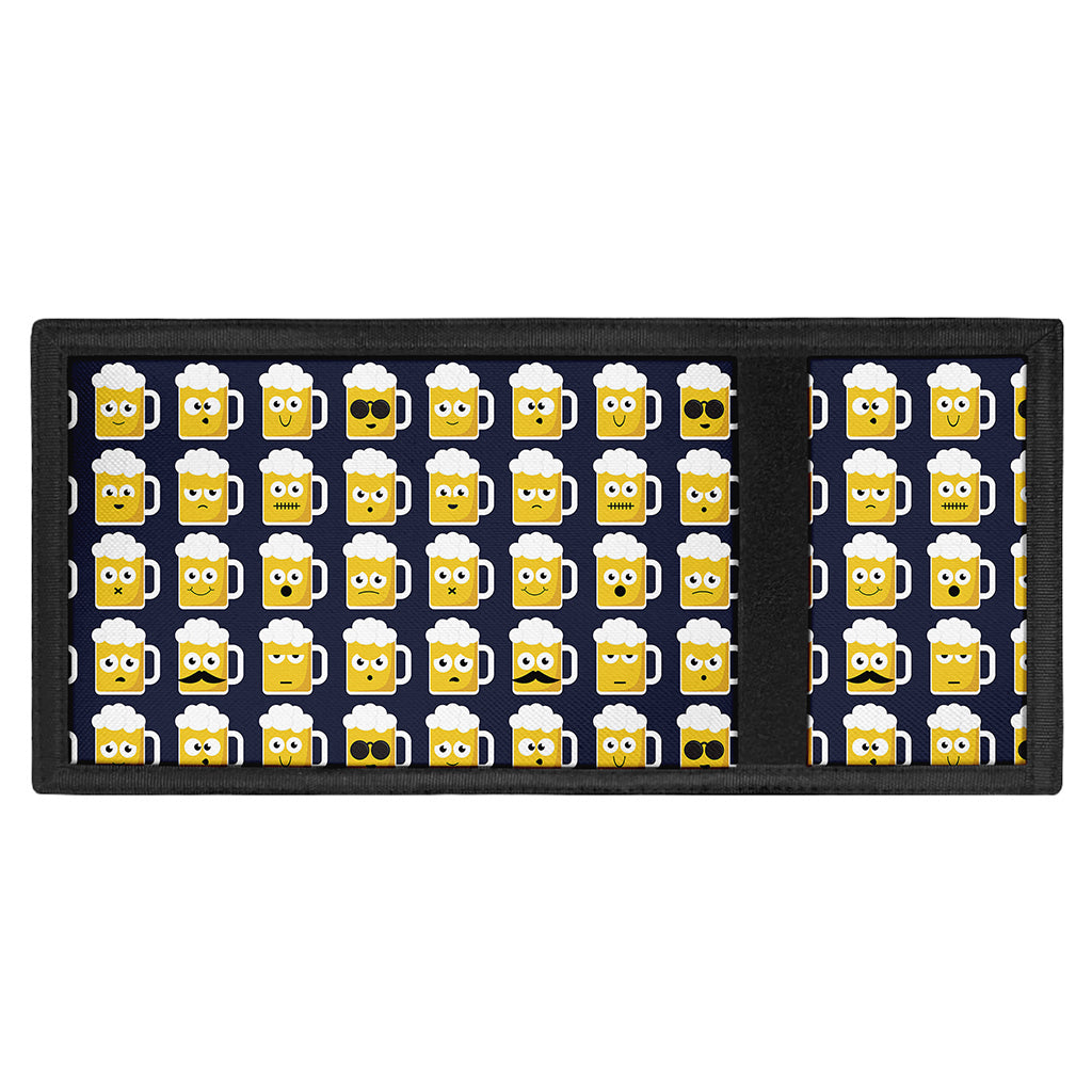Beer Emoji Pattern Print Trifold Wallet