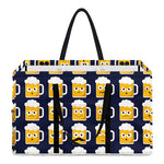 Beer Emoji Pattern Print Utility Tote Bag