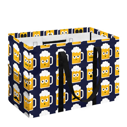 Beer Emoji Pattern Print Utility Tote Bag