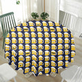 Beer Emoji Pattern Print Waterproof Round Tablecloth