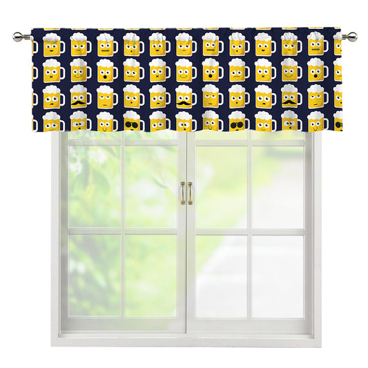Beer Emoji Pattern Print Window Valance