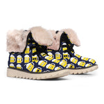 Beer Emoji Pattern Print Winter Boots