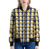 Beer Emoji Pattern Print Women's Bomber Jacket