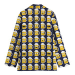 Beer Emoji Pattern Print Women's Cotton Blazer