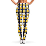 Beer Emoji Pattern Print Women's Leggings