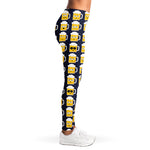 Beer Emoji Pattern Print Women's Leggings