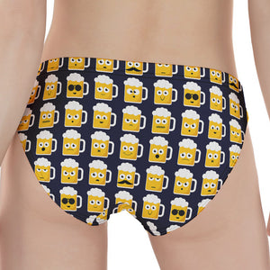 Beer Emoji Pattern Print Women's Panties