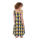 Beer Emoji Pattern Print Women's Sleeveless Dress