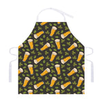 Beer Hop Cone And Leaf Pattern Print Adjustable Apron