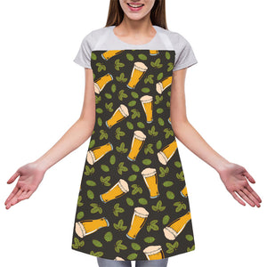 Beer Hop Cone And Leaf Pattern Print Adjustable Apron