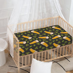 Beer Hop Cone And Leaf Pattern Print Baby Crib Sheet