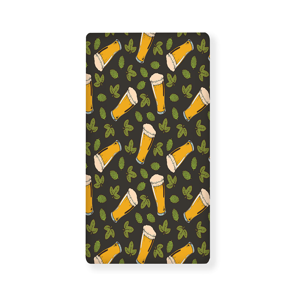 Beer Hop Cone And Leaf Pattern Print Baby Crib Sheet