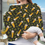 Beer Hop Cone And Leaf Pattern Print Baby Seat Cover