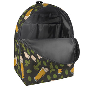 Beer Hop Cone And Leaf Pattern Print Backpack