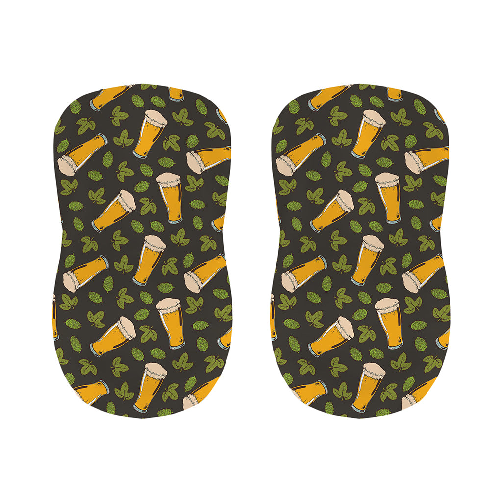 Beer Hop Cone And Leaf Pattern Print Bar Stool Covers
