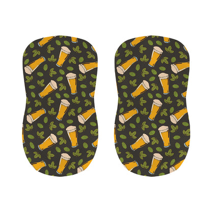 Beer Hop Cone And Leaf Pattern Print Bar Stool Covers