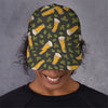 Beer Hop Cone And Leaf Pattern Print Baseball Cap