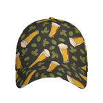 Beer Hop Cone And Leaf Pattern Print Baseball Cap