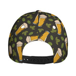 Beer Hop Cone And Leaf Pattern Print Baseball Cap