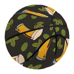 Beer Hop Cone And Leaf Pattern Print Basketball
