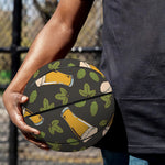 Beer Hop Cone And Leaf Pattern Print Basketball