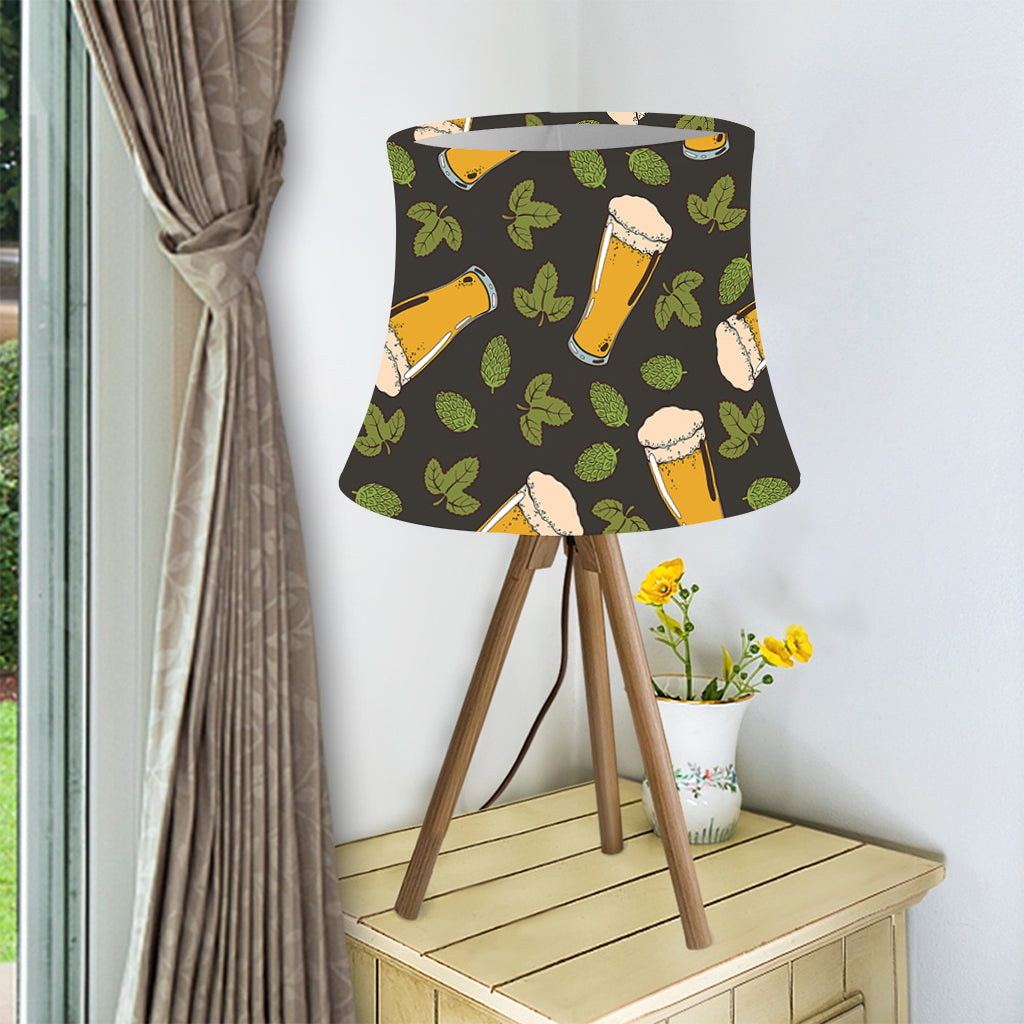 Beer Hop Cone And Leaf Pattern Print Bell Lamp Shade