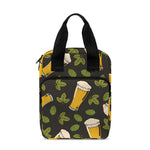 Beer Hop Cone And Leaf Pattern Print Bible Tote Bag