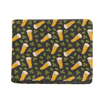 Beer Hop Cone And Leaf Pattern Print Bifold Wallet