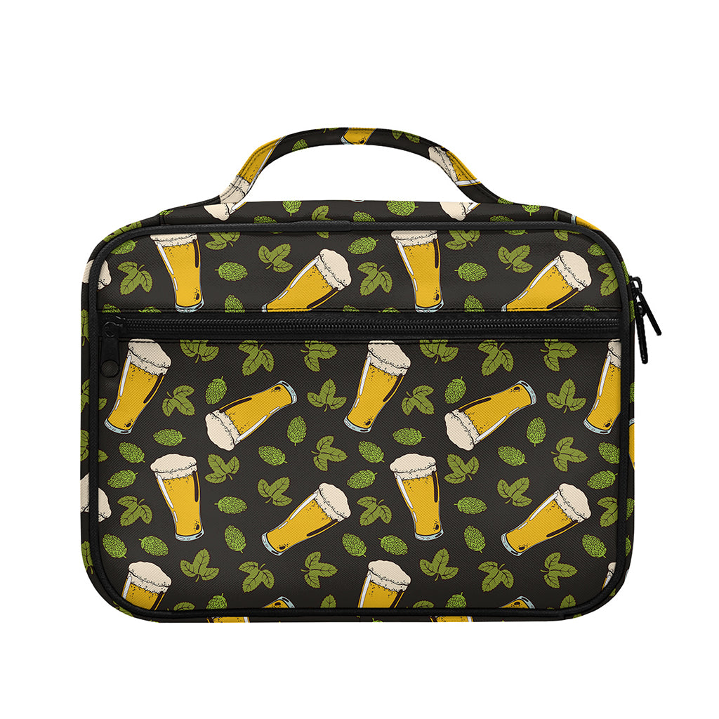 Beer Hop Cone And Leaf Pattern Print Briefcase Bible Bag