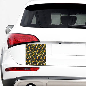 Beer Hop Cone And Leaf Pattern Print Car Sticker