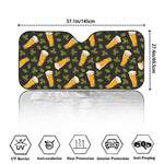 Beer Hop Cone And Leaf Pattern Print Car Windshield Sun Shade