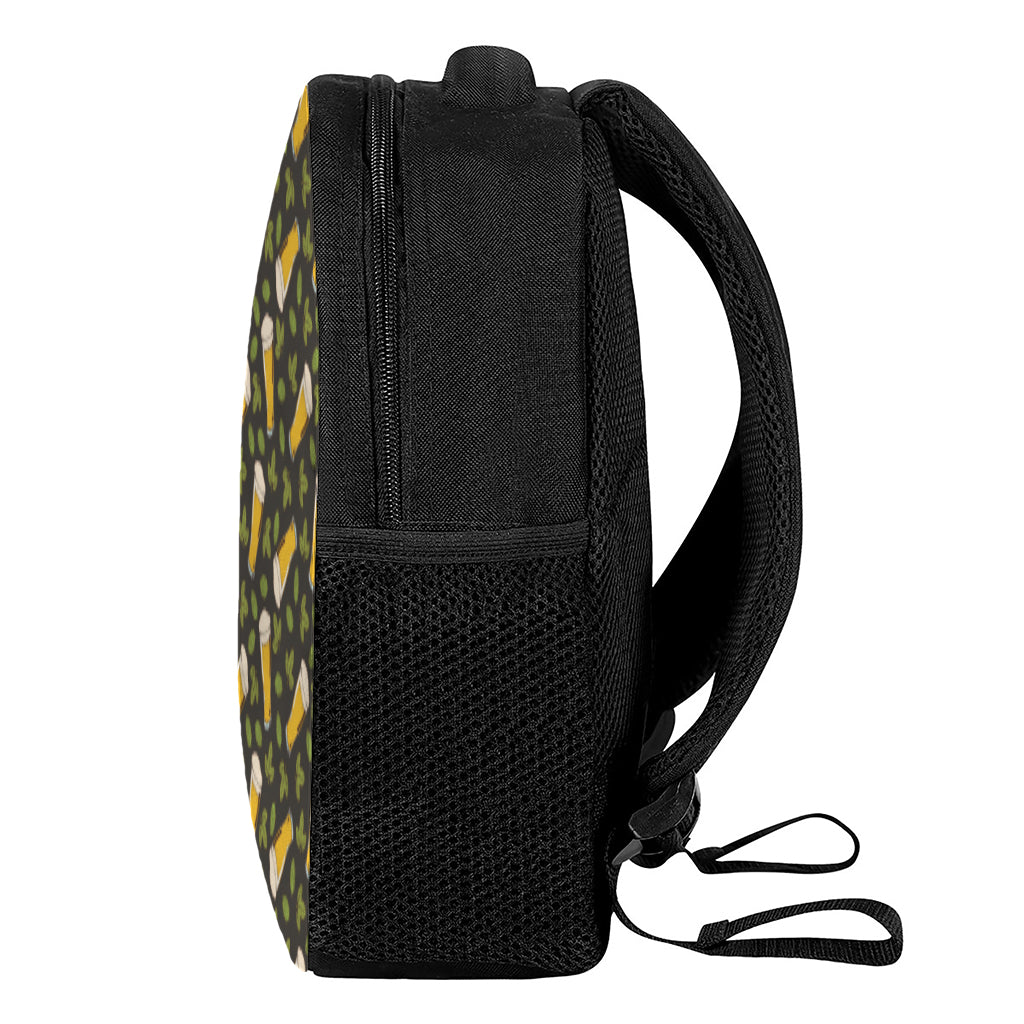 Beer Hop Cone And Leaf Pattern Print Casual Backpack