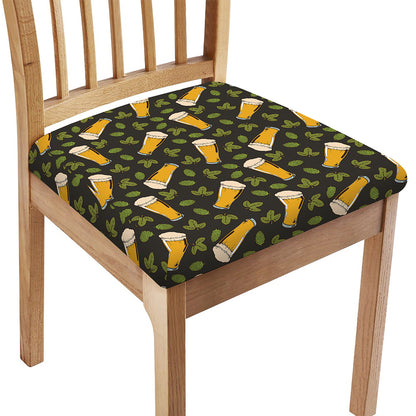 Beer Hop Cone And Leaf Pattern Print Chair Cushion Cover