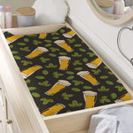 Beer Hop Cone And Leaf Pattern Print Changing Pad Cover