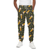 Beer Hop Cone And Leaf Pattern Print Cotton Pants